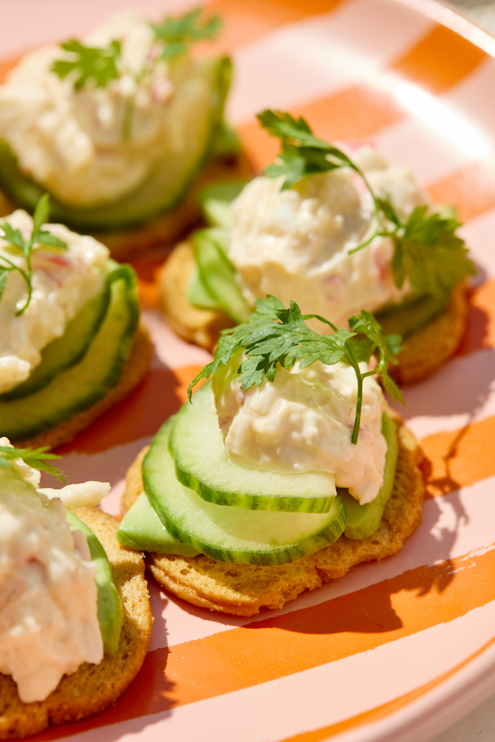 Frisse hapjes met krabsalade