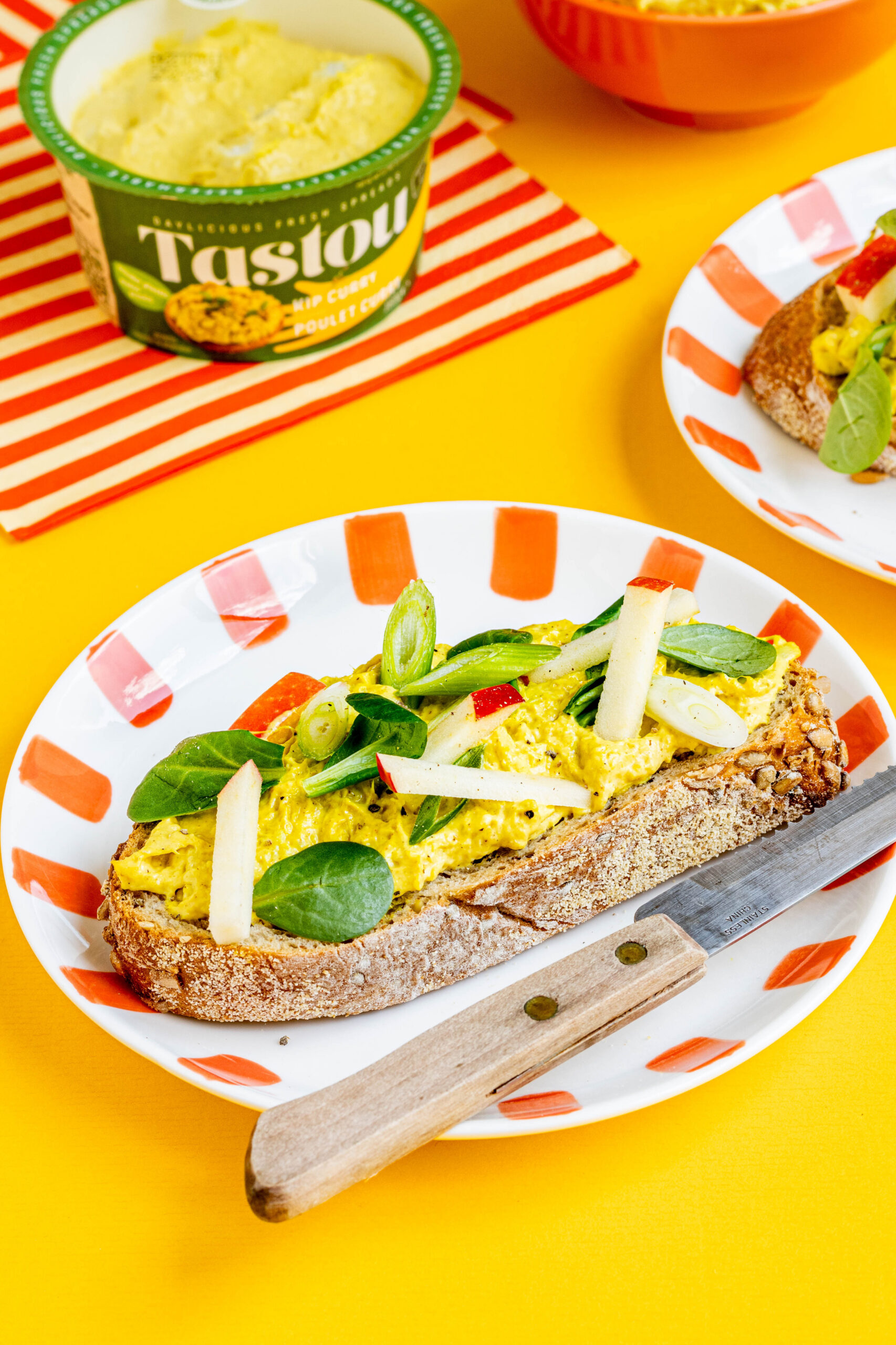 Kip curry toast met appel